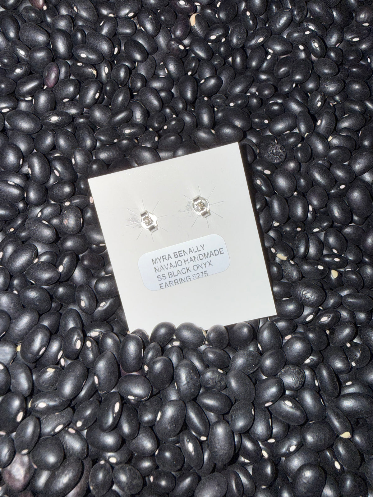 Myra Benally 3-Stone Onyx Earrings